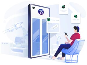 Person interacting with cryptocurrency interface, proper guide on how to price your first freelance services as a beginner.
